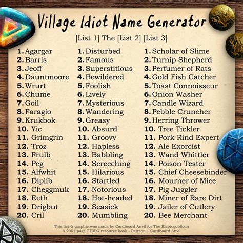 Name Generators .